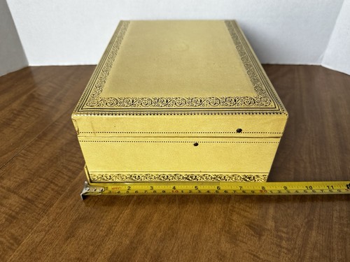 Joyero MELE vintage 3 niveles blanco roto con interior de terciopelo azul dorado - Imagen 17 de 18