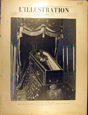 Alter antiker Druck 1902 Mort D'Un Roi Exil Sarg Francois D'Assise Saint 20.