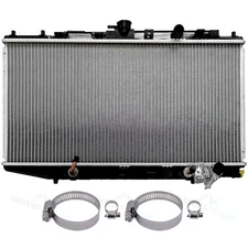 Radiator with Universal Oil Hose Clamps Kit for 1988-1991 Honda Civic CRX