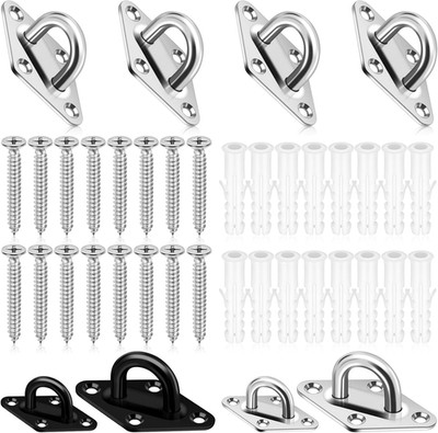 4 Pack M5 304 Edelstahl Pad Eye Plate U Haken, Marine Hardware Haken mit Schraub