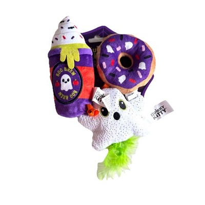 Quirky Kitty Cat Plush Toy Halloween with Catnip Boo Brew Donut Ghost NWT