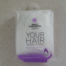 Daily Concepts Your Hair Wrap Towel Hair Towel, White/Purple