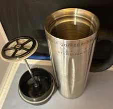 2003 Starbucks Coffee French Press Tumbler | Stainless Steel, 10oz Travel Mug