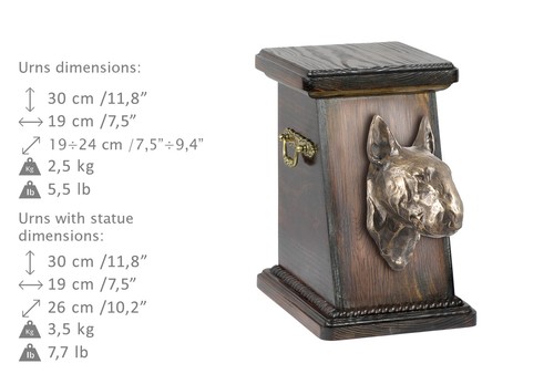 Bullterrier, Bully I - Urne für Hundeasche, elegante Urne mit Statue, Gedenken - Bild 3 von 3