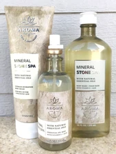 3 MINERAL STONE SPA Body Wash + Body Cream + Essential Oil Mist SET of 3