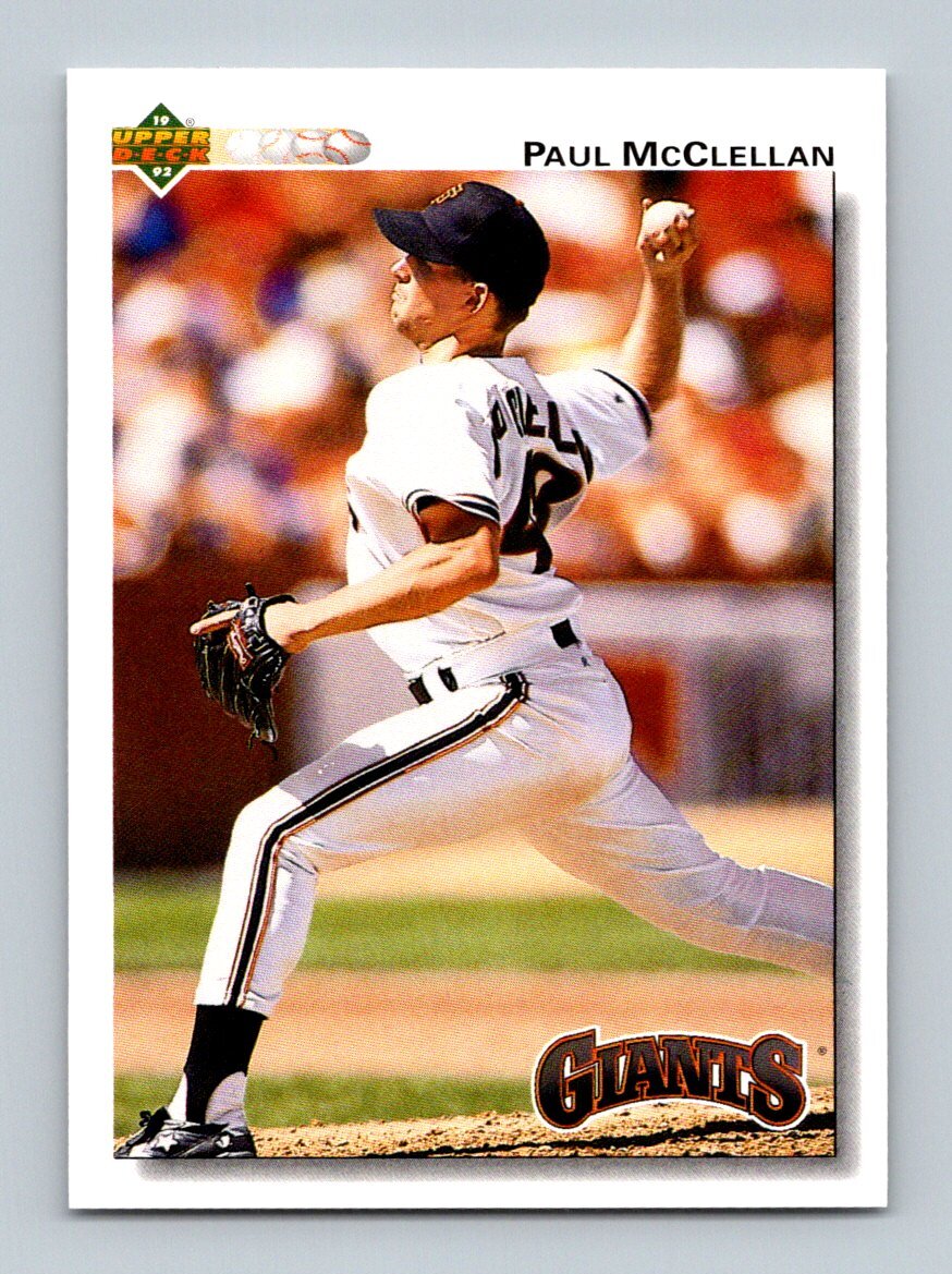 McClellan Street ハードカバー 英語版　f6 1992 Upper Deck #563 Paul McClellan San Francisco Giants