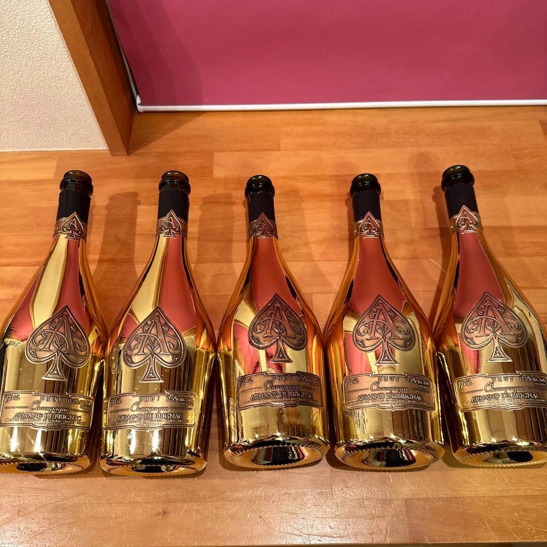 19日迄！最終！【空瓶】アルマンド5本set Armand de Brignac ARMAND DE BRIGNAC Empty Bottle Gold 5 Set No Box | eBay