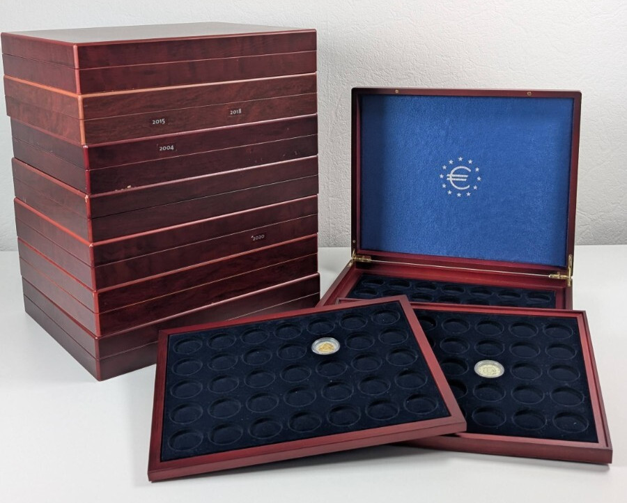 8 X Caja De Monedas Leuchtturm Volterra Para 105 = 840 X 2 Euros En Cápsulas