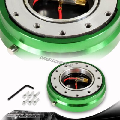 1'' Green 6-Hole Steering Wheel Short Quick Release Hub Adapter Kit Universal