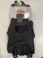 Hugger Mens Black Leather Fingerless Motorcycle Gloves Weatherlite Chopper 3XL