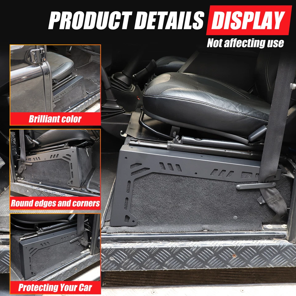 Protector de alfombrilla de esquina de caja de asiento negro para Land Rover Defender L316 04-18 EE. UU. Foto 4 de 4