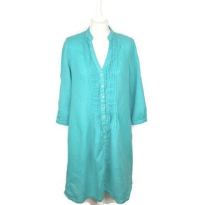 pintuck linen dress