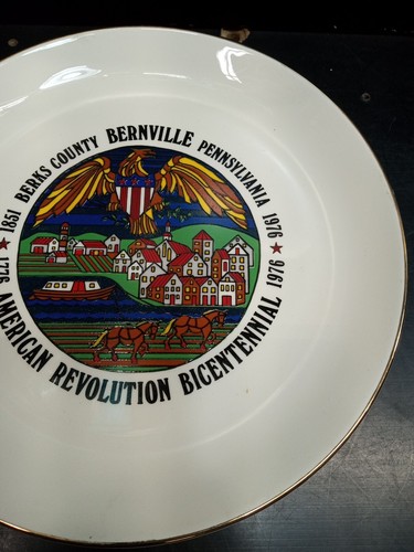 Berks county Bernville pa 1776 1976 American Revolution Bicentennial Plate - Picture 3 of 12