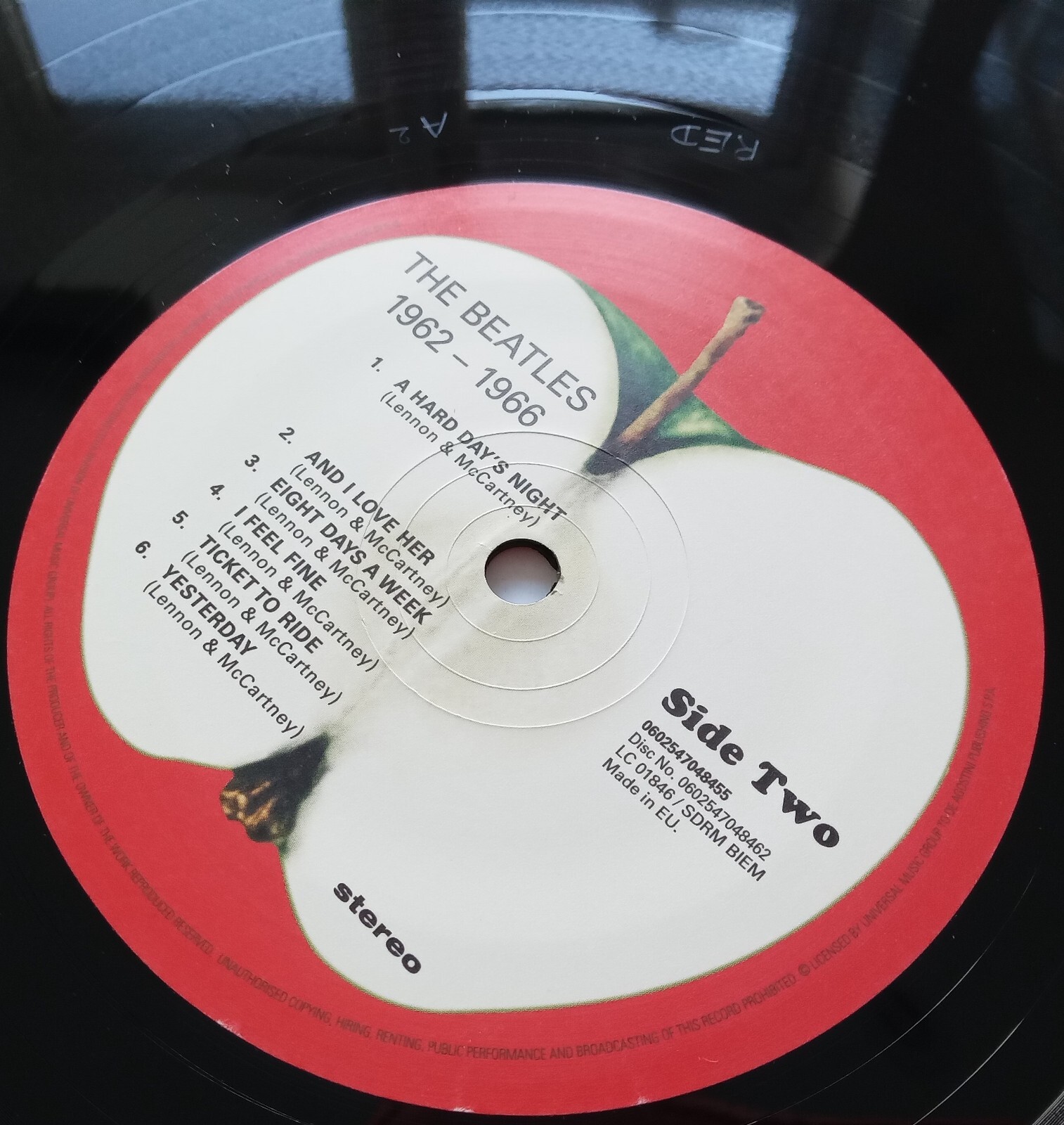 The Beatles - 1962 - 1966 Red Album 2017 Apple De Agostini Label Error DBL LP