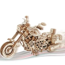 3D WOODEN PUZZLE Motorcycle Wood Model Brain Teaser for Adults 18 Scale ROKR