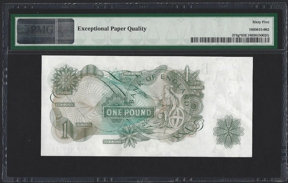GREAT BRITAIN 1 Pound 1970, ENGLAND B321 P-374g Page REPLACEMENT, PMG 65 EPQ UNC - Image 2 of 2
