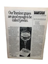 1975 Almaden Gewurz Wine Original Vintage Print Ad 70s