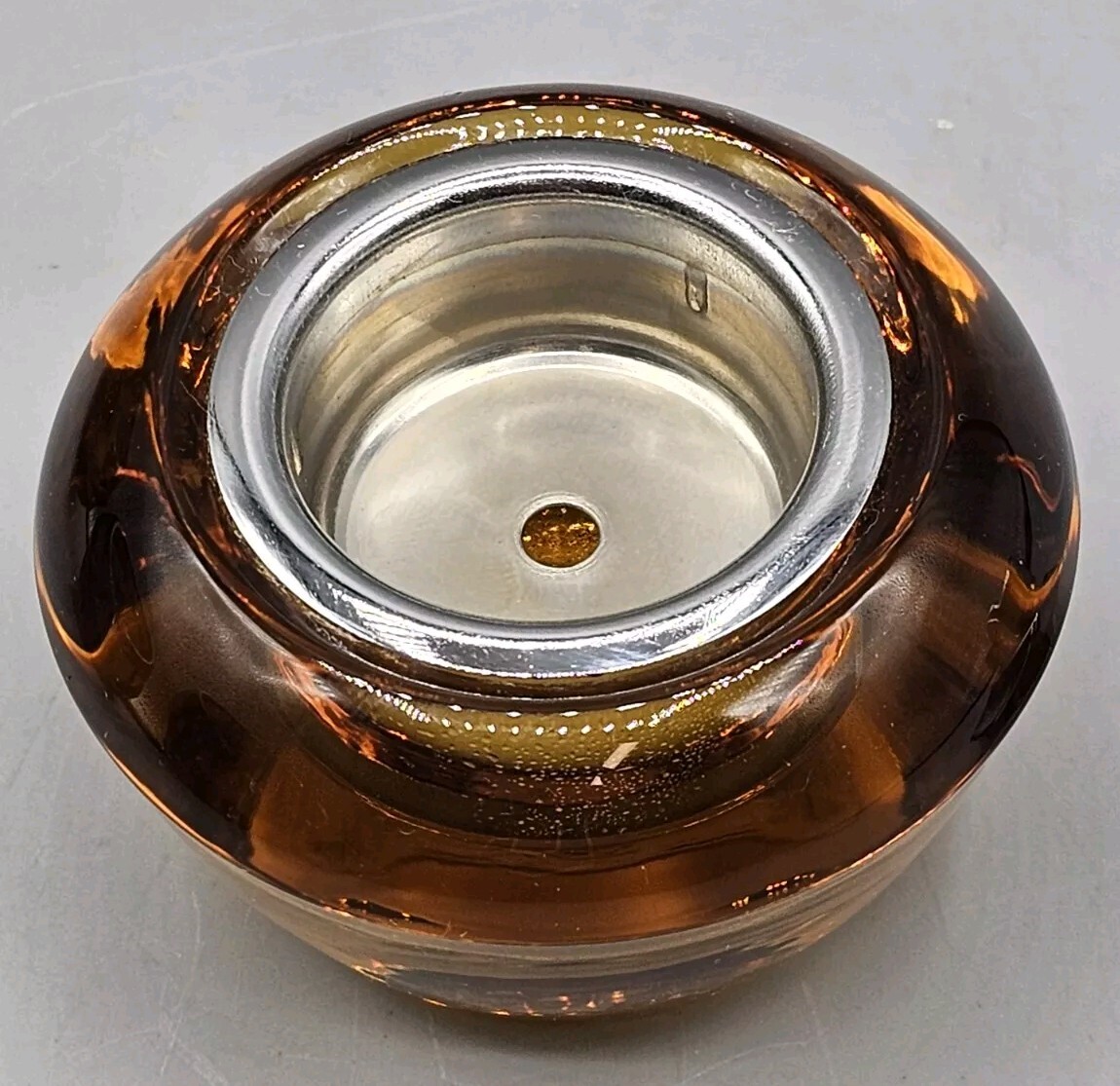 VINTAGE MCM Viking Glass 5 Piece Amber Ashtray & Lighter Set VINTAGE MCM Viking Glass 5 Piece Amber Ashtray & Lighter Set