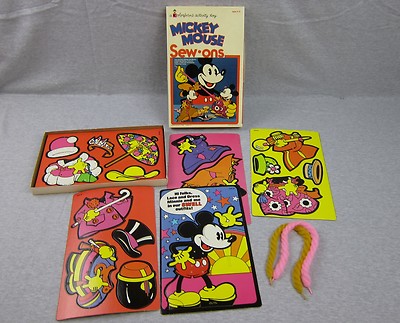COLORFORMS Mickey Mouse Disney Sew Ons Craft Kit Unused Lace Up Minnie Vintage