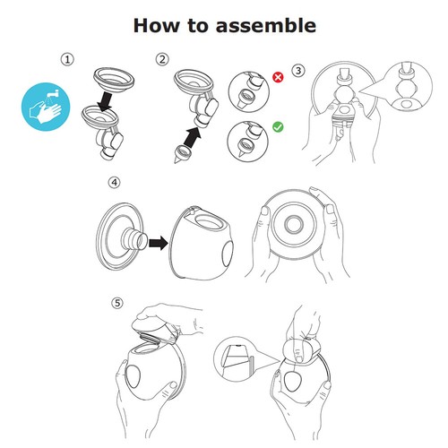 Bebebao P1 Wearable Breast Pump Hands Free Electric Single Portable 240ml Z6G5 - Picture 6 of 8