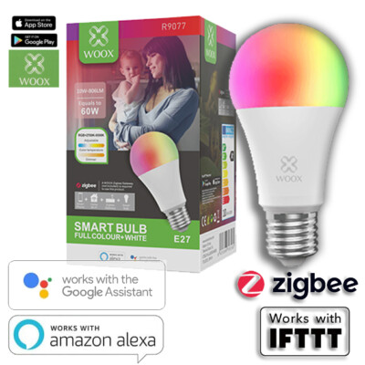 WOOX E27 Smart LED Glühbirne 10W ZigBee RGBW Farbwechsel App Alexa/GoogleHome