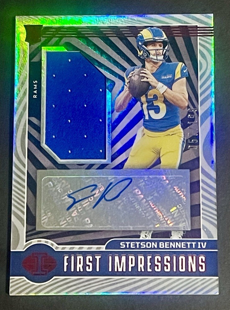 2023 Illusions Stetson Bennett /199 Rookie Patch AUTO Red First Impressions #132