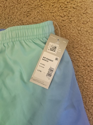 Adidas Girls Ombre Woven Drawstring Short Size Large (14) Blue NEW $30 - Picture 3 of 6