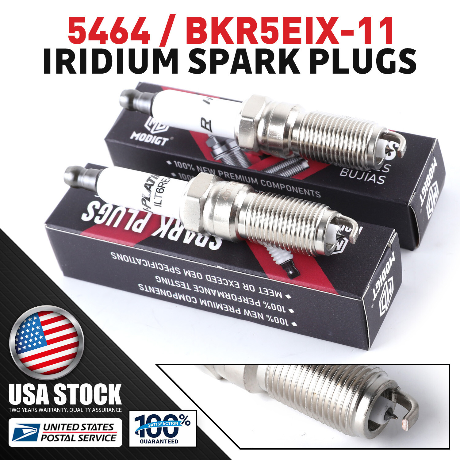 2 pcs Fit NGK BKR5EIX-11 5464 Spark Plugs Iridium For Toyota Mitsubishi Mazda