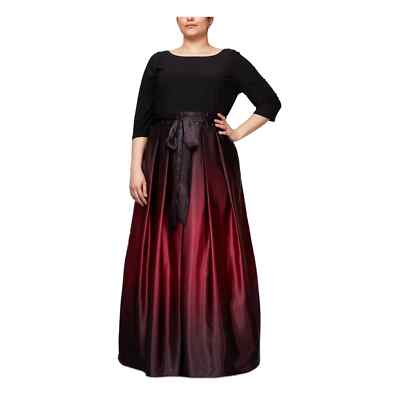 slim fit dress slacks 3/4 Sleeve Matte Jersey & Ombre Satin Ballgown  S.L. Fashions