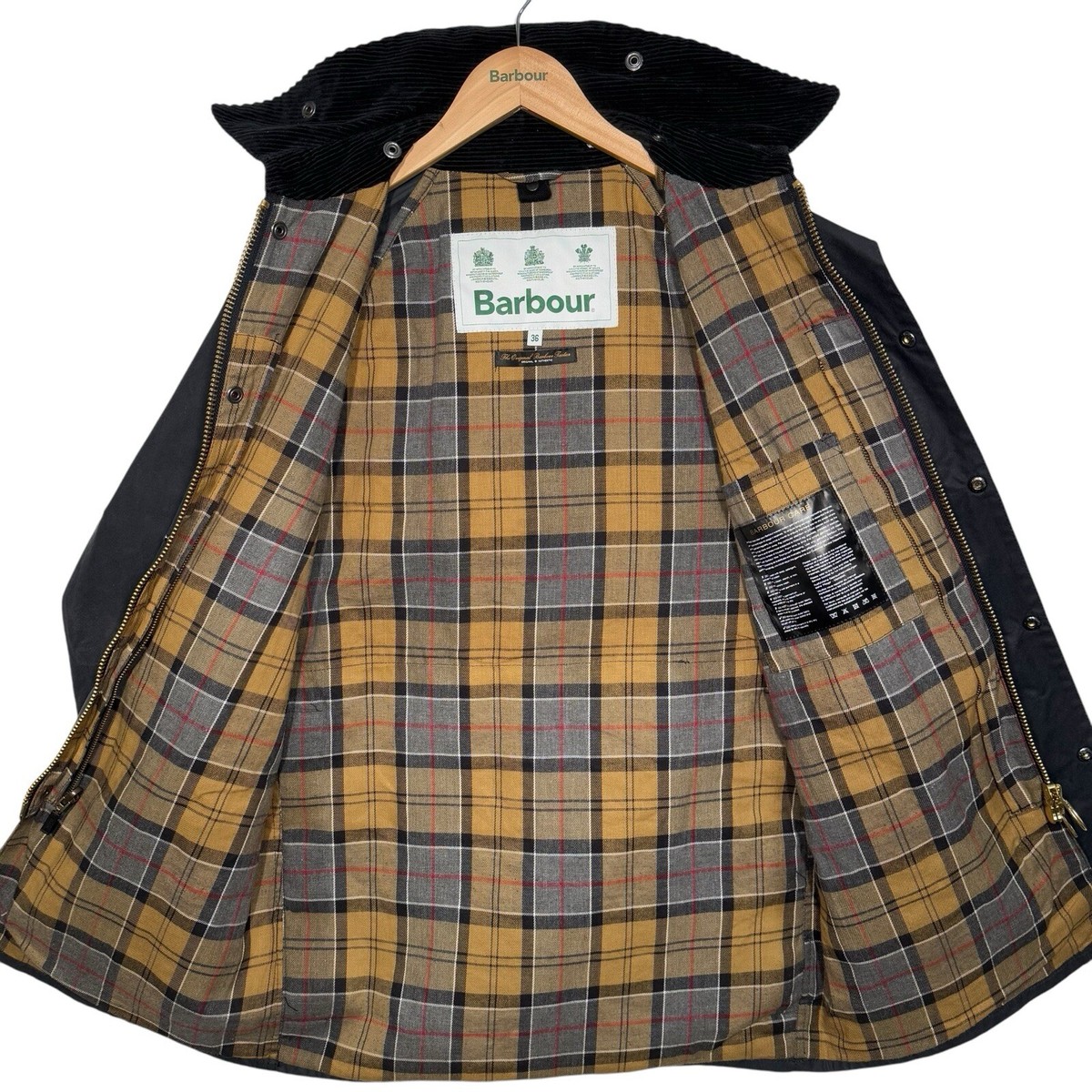 Barbour SL Beaufort Wax Jacket 36 Slim XS Navy Blue Made for Japan