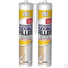 2x 151 Flexible Filler White 480g Crack Gap Sealant Quick Drying Decorators DIY