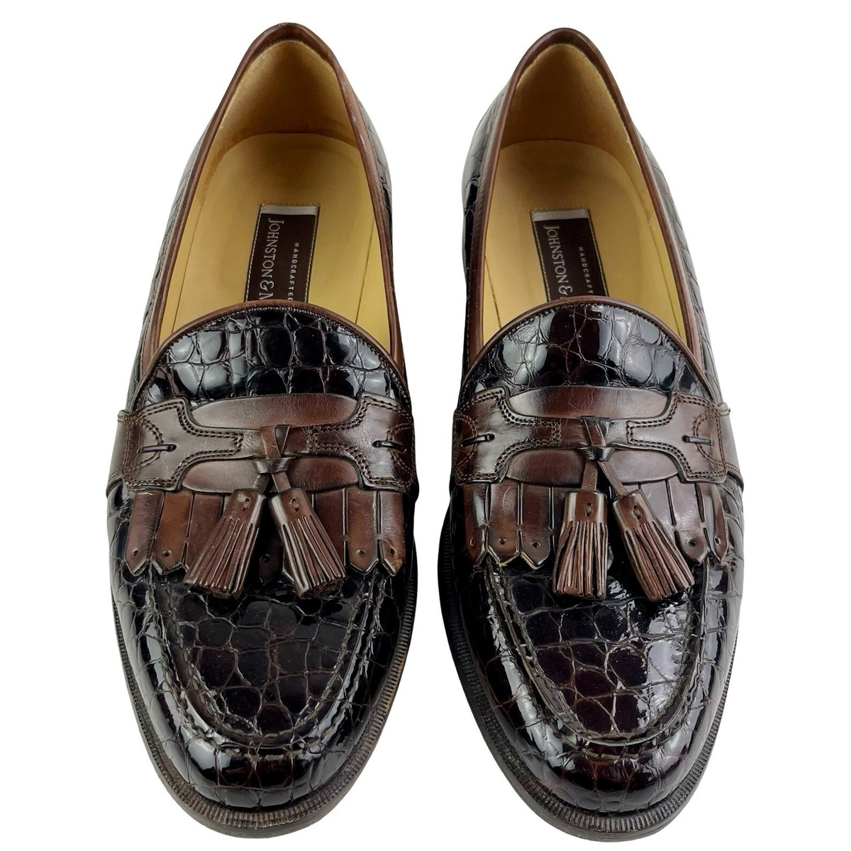 靴 JOHNSTON&MURPHY \"made in italy\" loafer Vintage ITALY JOHNSTON & MURPHY handcrafted 8.5 M loafers