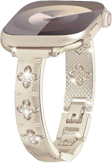 Two-Piece Strap Platinum Wristwatch Bands