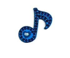 Music - Musical - Single Note - School - Band - Blue - Crafts - Iron On Patch