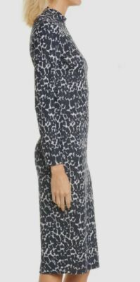 $498 Ted Baker Women's Black Gray Liniee Mock-Neck Leopard Bodycon Dress US  00 | eBay