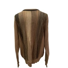 Vintage Norm Thompson Sweater Mens Large Brown  Cotton Grandpa