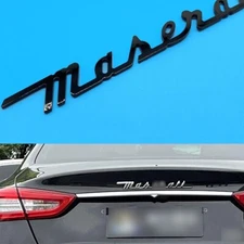 3D Raised For Maserati Emblem Trunk Nameplate Glossy Black Letter Badge Decal