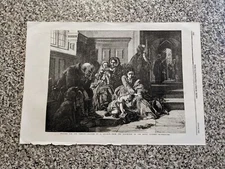 Old Antique Print - Waiting For The Verdict - Original Print From 1857 A Solomon
