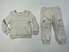 Naartjie Girl  s Youth Oatmeal 100 Cotton Pullover Lace Sweater Pant 2Pc Set 3