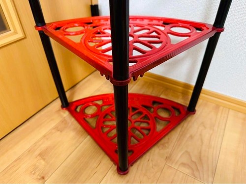 Le Creuset 5-Tier Pot Stand Rack Cherry Red Steel Kitchen Storage Organizer used - Picture 9 of 10