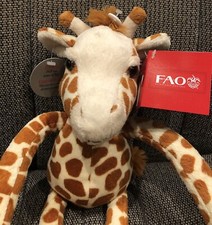 FAO Schwarz Giraffe Plush Tug A Lug Pull Arms and Legs with tags