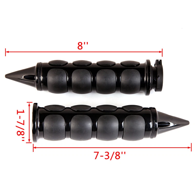 Black Cruiser Motorcycle 1" Inch Spike Hand Grips Handlebar For Harley Davision - Image 2 of 4