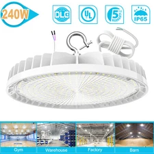 240W UFO Led High Bay Light Commercial Warehouse Factory Shop Fixture 5000K DLC