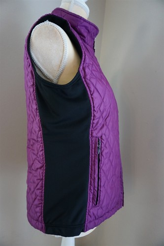 Marker Womens Quilted Purple Vest Zip Poly Lycra Size L - Picture 2 of 9