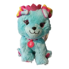 Barbie Mattel Dog Blue Sparkle Eyes Rainbow Ears Crown Shiny Paws Plush Toy