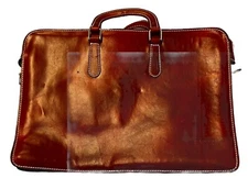 I Medici Palermo Red Italian Leather Briefcase