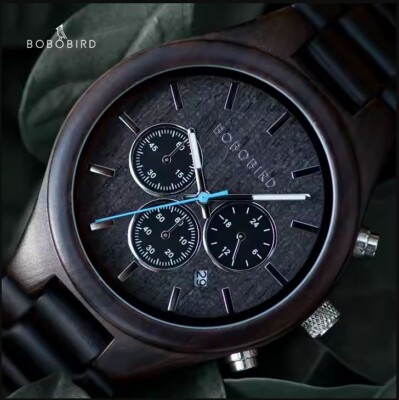 BOBO BIRD Herren Holzuhr   Quarz Chronograph Luxus   10 % RABATT