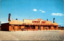 The Cowboy Shop Western Store, Near Sherman and Denison TX Vintage Postcard X61