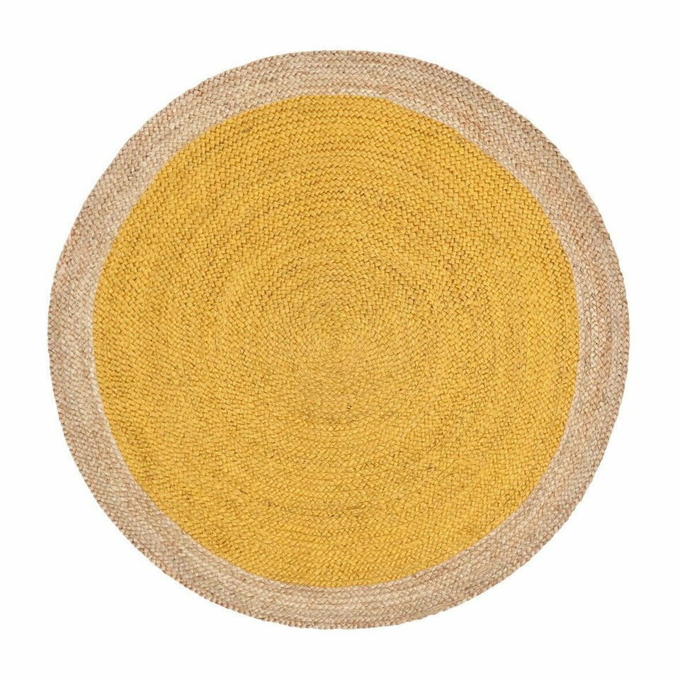 Jute Rugs for Living Room Natural Border Hand Braided Round Area Rug ...