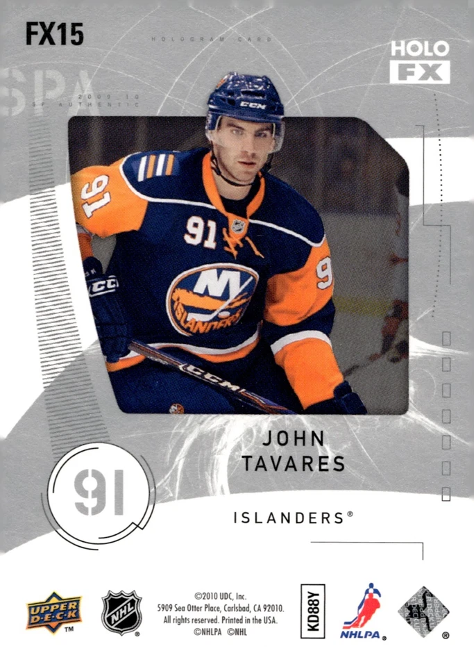 John Tavares - 2009-10 SP Authentic Holo FX Card #FX15 - New York Islanders - Image 2 of 2